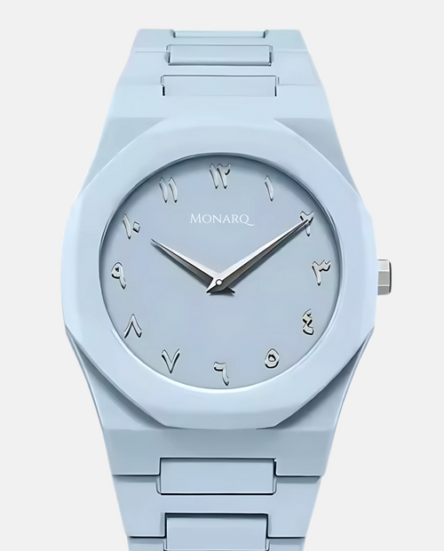 AZURITE BLUE 40MM – ACIER POLI BLEU CIEL & VERRE SAPHIR